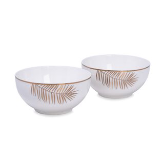 La Mesa 2 Pieces Bowl Gold Leaf N Bone 5.5