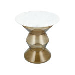 Side Table Glass Base And Marble Top 51*51 cm image number 3