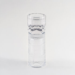 Homez candle holder glass clear 8.9*8.9*27.4 cm