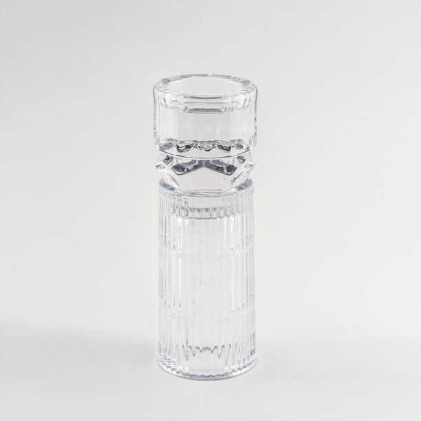 Homez candle holder glass clear 8.9*8.9*27.4 cm image number 1