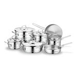 Korkmaz 12pcs stainless steel cookware set, silver image number 0