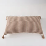 Boutique Blanche Cotton Woven Tassel Cushion 35*60Cm, Beige image number 1