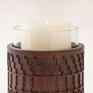 Homez Wooden Candle Holder Roshn Collection, 11*11*12.5Cm
