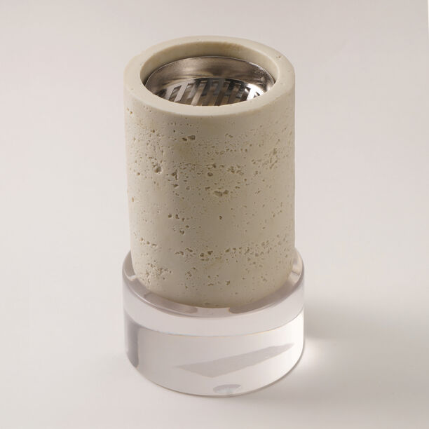 Homez oud burner set travertine collection 9.5*9.5*16.5cm image number 1