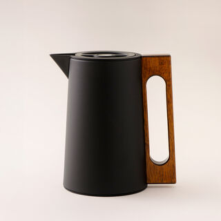 Dallaty Steel Vacuum Flask Flask With Wood Handle 0.6L, Black