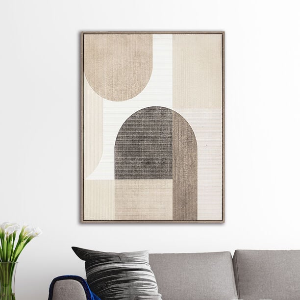 Homez wall art with soft geometric shapes in wooden frame 60* 80*4.5cm image number 0