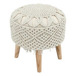 Macrame Wooden Stool 35*35*38 cm image number 0