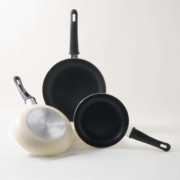 Alberto 3pcs aluminum frypan set, cream image number 0