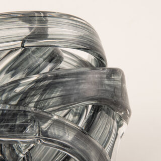 "Homez twist glass home accent 15cm, light grey