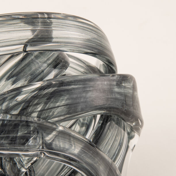 "Homez twist glass home accent 15cm, light grey image number 2