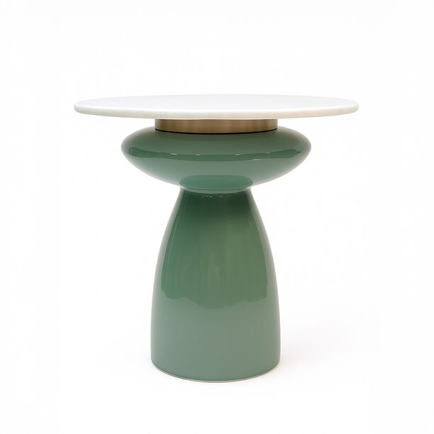 هومز طاولة مشروبات زجاج 61*47سم، أخضر image number 0