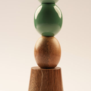 هومز هلال رمضان خشبي بقاعدة كروية متعدد اللون 51*15*7.5سم