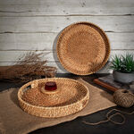 2Pcs Rattan Tray White Coastal image number 0