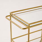 Homez two tier acrylic serving trolley in burnished brass 81*52*80cm image number 1