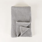 Boutique Blanche Waffle 100% Cotton Woven Throw Light Grey 130*180cm image number 0