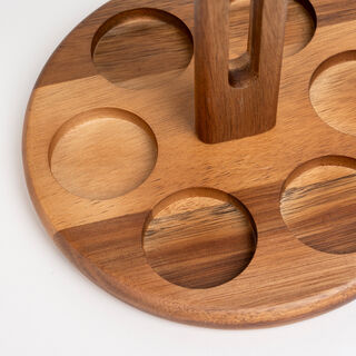 Acacia wood spices 6 pcs set with stand