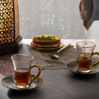 La Mesa Arabic Tea Set 12 Pieces Marble & Gold