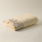 Boutıque Blanche Linen Floral Bath Towel, White 70*140Cm image number 0
