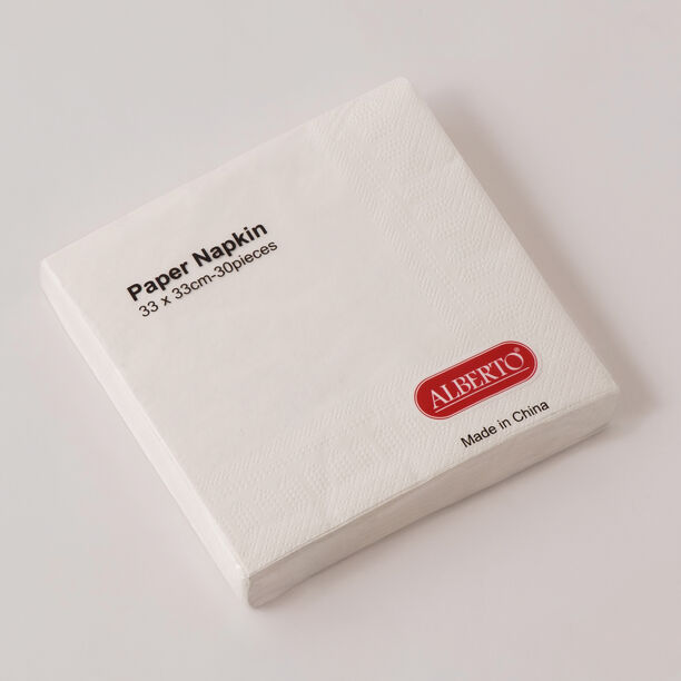 Alberto Paper Napkin Pack Of 30, White 33*33Cm image number 0