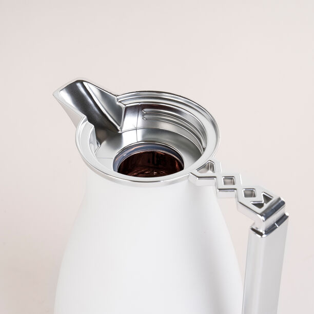 Dallaty 2 Pieces Plastic Vacuum Flask Koufa White & Silver 1L image number 4