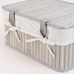 Cottage grey bamboo basket set with lid 3 pcs image number 6