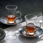 La Mesa Arabic Tea 12 Pieces Set Grey Marble And Silver image number 3