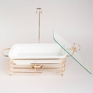 Rectangle Casserole With Warmer Stand