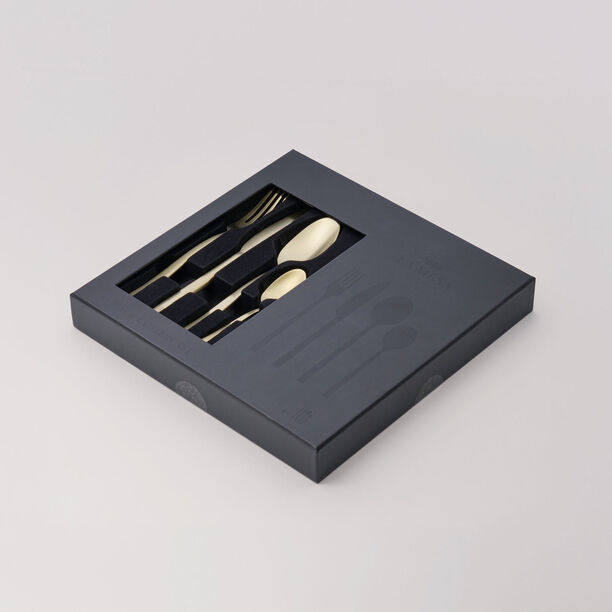 لاميسا طقم ملاعق مائدة بنقشة ليزر، ذهبي شامبين، 16 قطعة image number 5