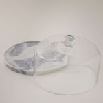 La Mesa glass cake stand with marble base 28*20cm image number 1