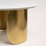 Marble Coffee Table With Gold Aluminum Base Dia 79*ht: 39 cm image number 2