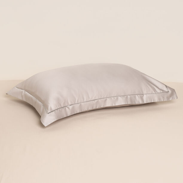 Boutique Blanche Oxford Pillow Cover Set 100% Cotton 400Tc Egyptian Silver 75*50 Cm image number 2
