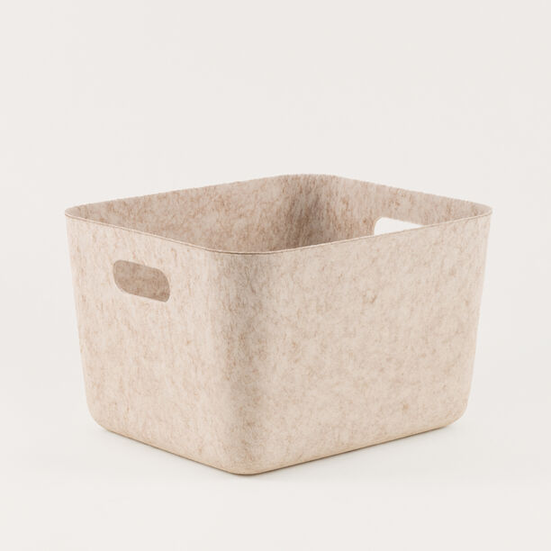Homez felt fabric storage basket 32.5*27*20cm, beige image number 1