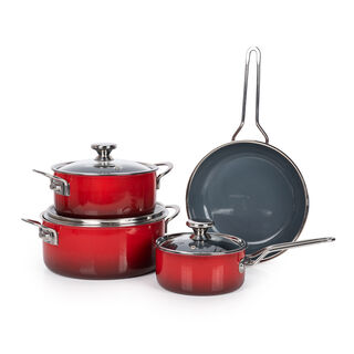 7 Pcs Red Porsteel Set Red
