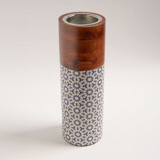 Bahja wood cylindrical vase 12*12*35 cm