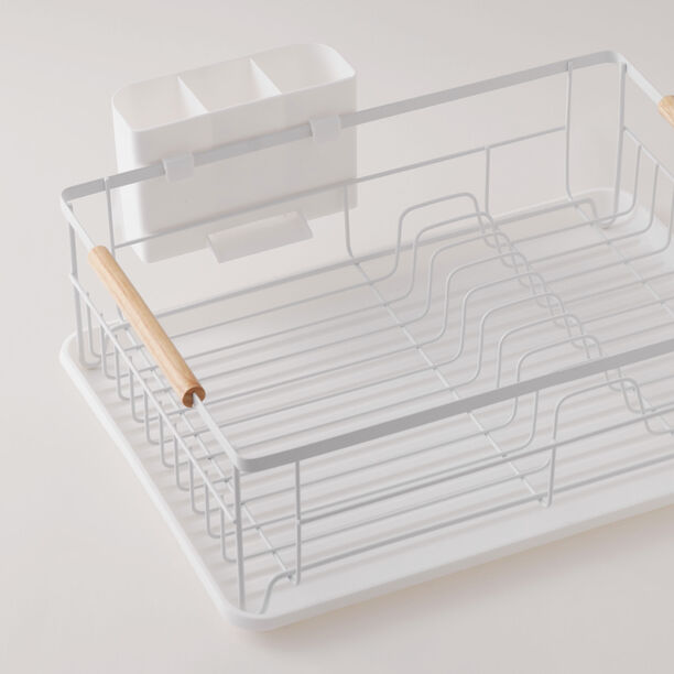 Alberto iron dish rack with cutlery holder and drip tray, white 43*37*17 image number 1