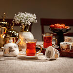 La Mesa white glass and porcelain coffee and tea cups set 21 pcs image number 8