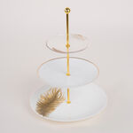 La Mesa white porcelain/glass 3 pc cake plate image number 0