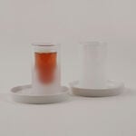 Dallaty 12pcs tea cup set with porcelain saucers, white image number 4