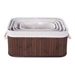 Bamboo Basket Set Brown 5 Pieces image number 3