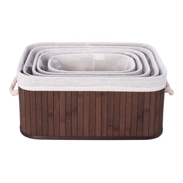 Bamboo Basket Set Brown 5 Pieces image number 3