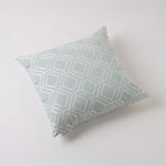 100% Cotton cushion cover with Geometric Embroidery Ice Blue 45x45cm image number 0