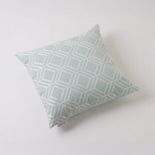 100% Cotton cushion cover with Geometric Embroidery Ice Blue 45x45cm