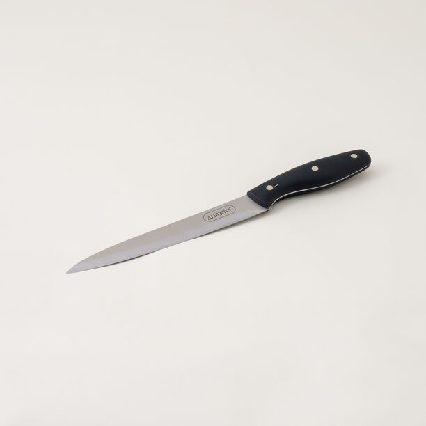 Alberto 6 piece stainless steel and black wood knife block set image number 6