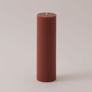 Homez Line Soya Wax Candle, Brown 7*7*20 Cm