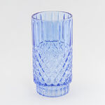 هومز فازة زجاج كحلي بنقشة ماسية 14*14*27.6 سم image number 1