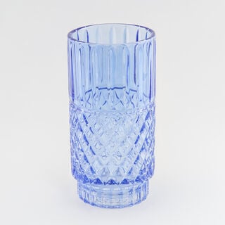 "Homez navy diamond pattern glass vase 14*14*27.6 cm