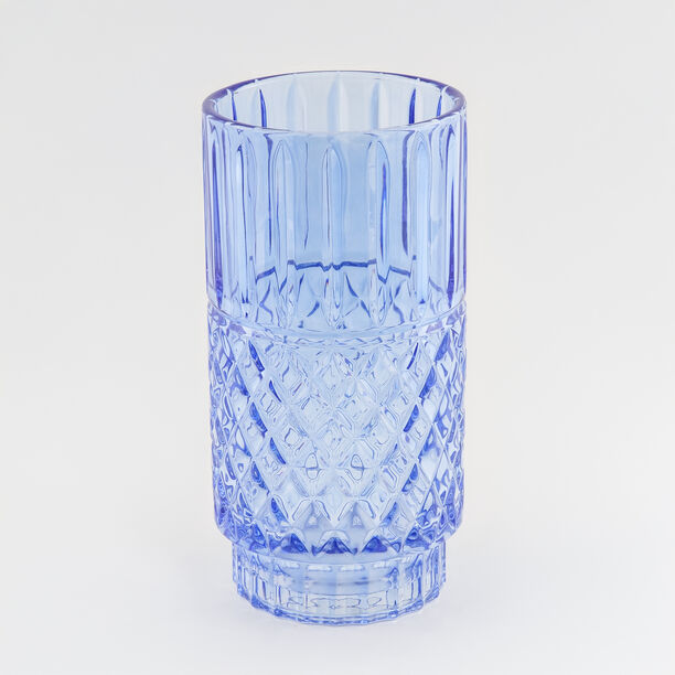 هومز فازة زجاج كحلي بنقشة ماسية 14*14*27.6 سم image number 1