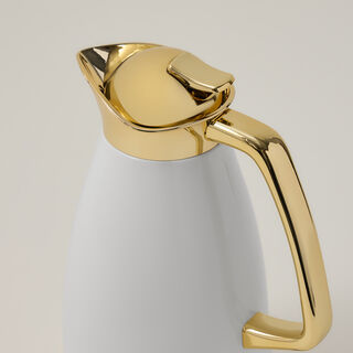 Steel Vacuum Flask Falco Gold And White 1L
