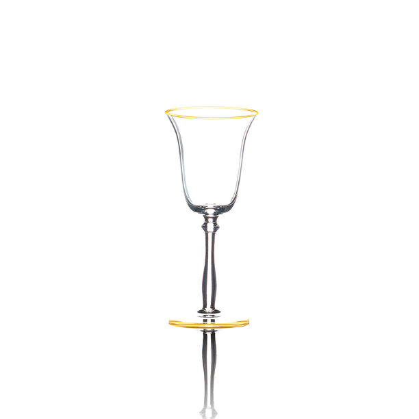 Manuscript et Of 4 Clear Juice Glass With Gold Rim Of Mouth & Bottom image number 0