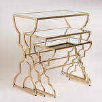 Side Table Set Of 3 Metal Gold image number 1